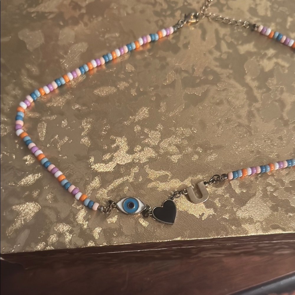 Purple and Blue Beaded Necklace